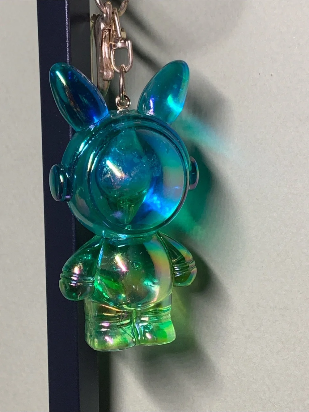 Charm Buddy Keychain - Blue & Green Astronaut Bunny